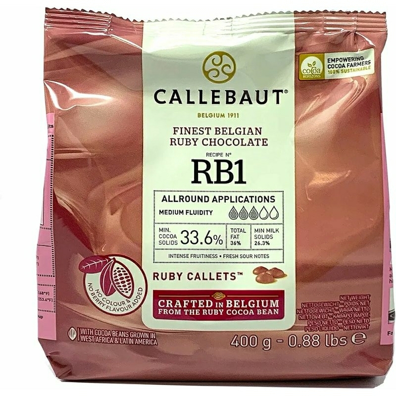 

CALLEBAUT RB1 Ruby Chocolate Callets Couverture 400g