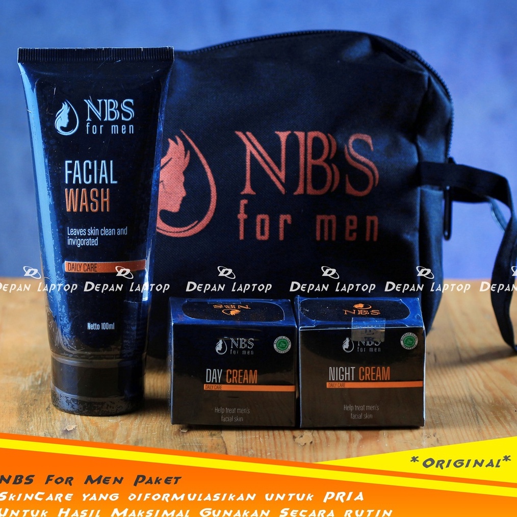 Super PromoPAKET Tampan Hemat Skincare cowok NBS For Men Face Wash Cream siang dan malam✿