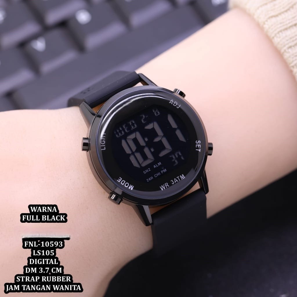 ( BISA COD ) Jam Tangan Wanita FOXXIL 9352 Rubber digital body bulat Tanggal aktif Include BOX Digit