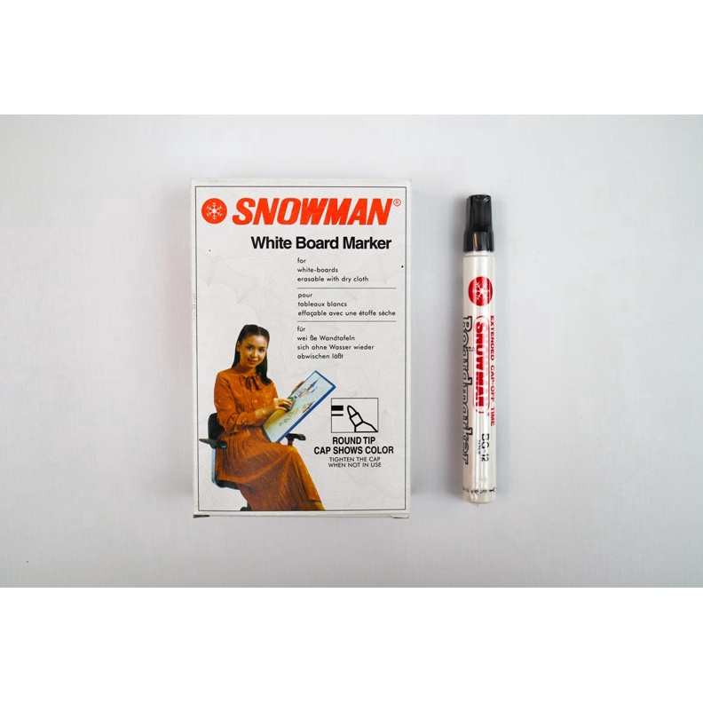 

Original Spidol Whiteboard Snowman (12pcs) HITAM !!