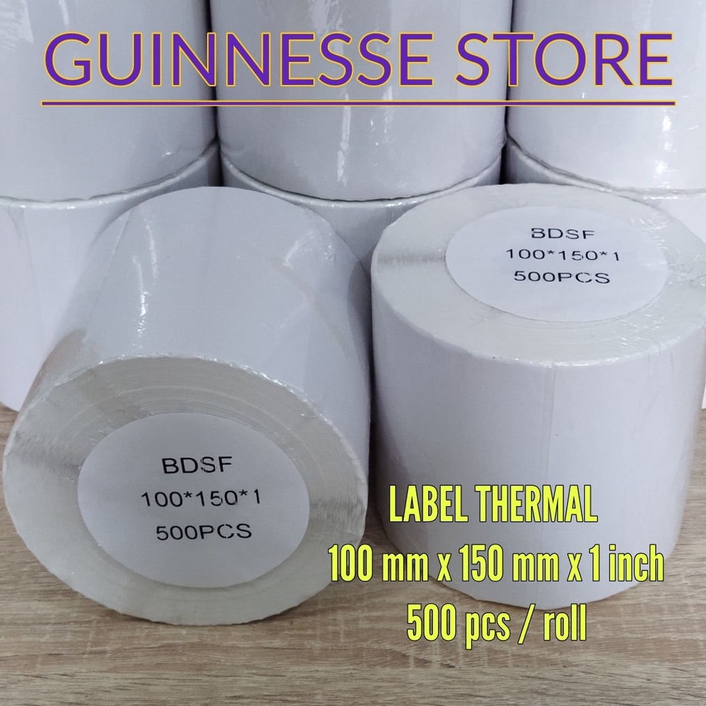 

12.12 MALL Label Thermal - Sticker Thermal - Stiker Thermal - Kertas Thernal - 100 x 150 x 1 isi 500 pcs per roll buruan