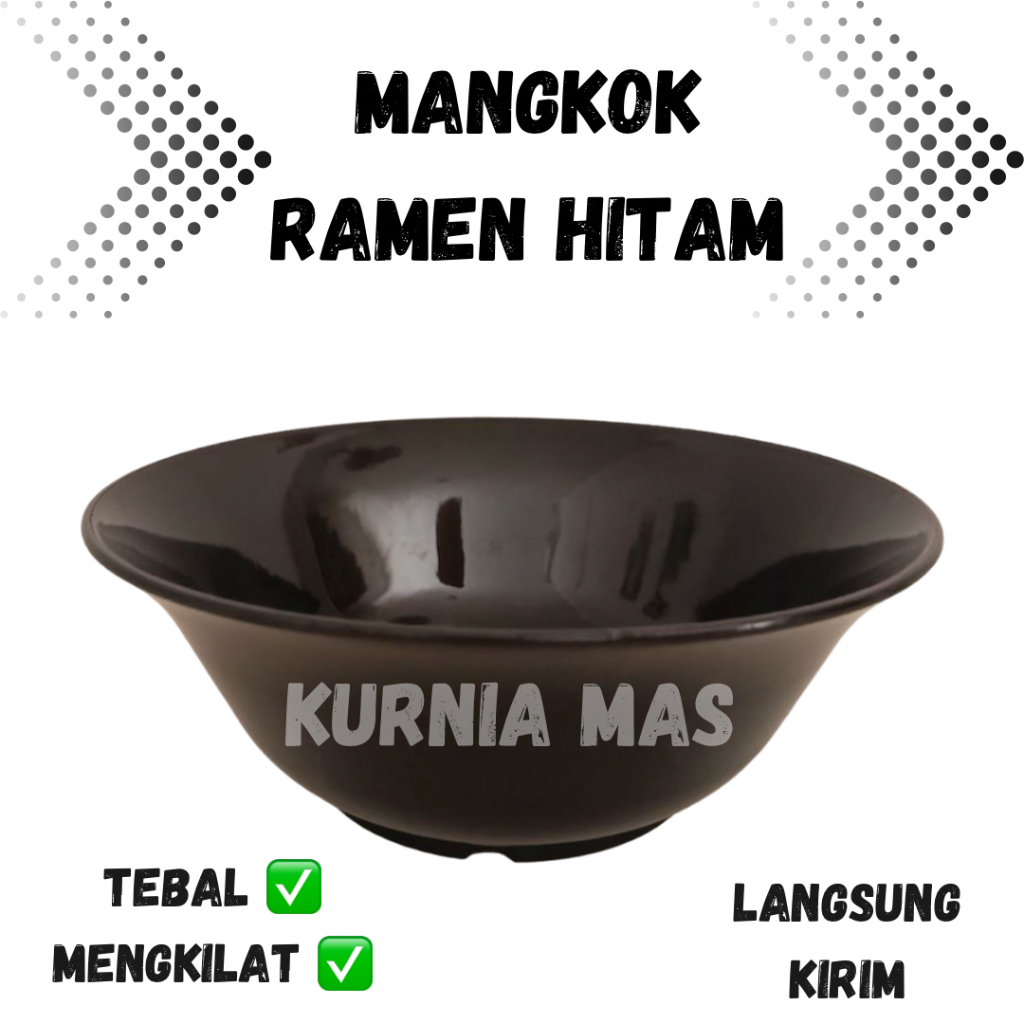 Mangkok Ramen Hitam Mangkuk Plastik Mangkuk Semi Melamin Mangkok Bakso Sup