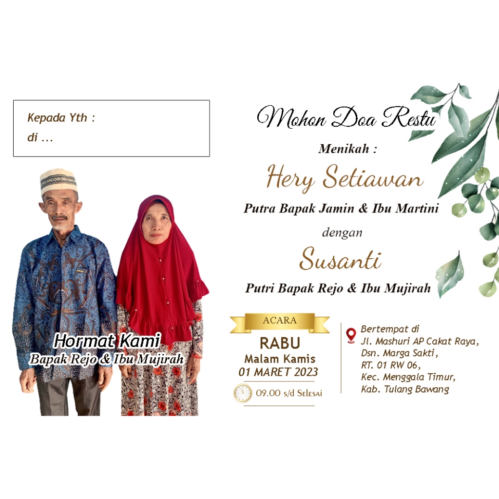 Undangan Kopi Pernikahan Khitanan Undangan Rakyat