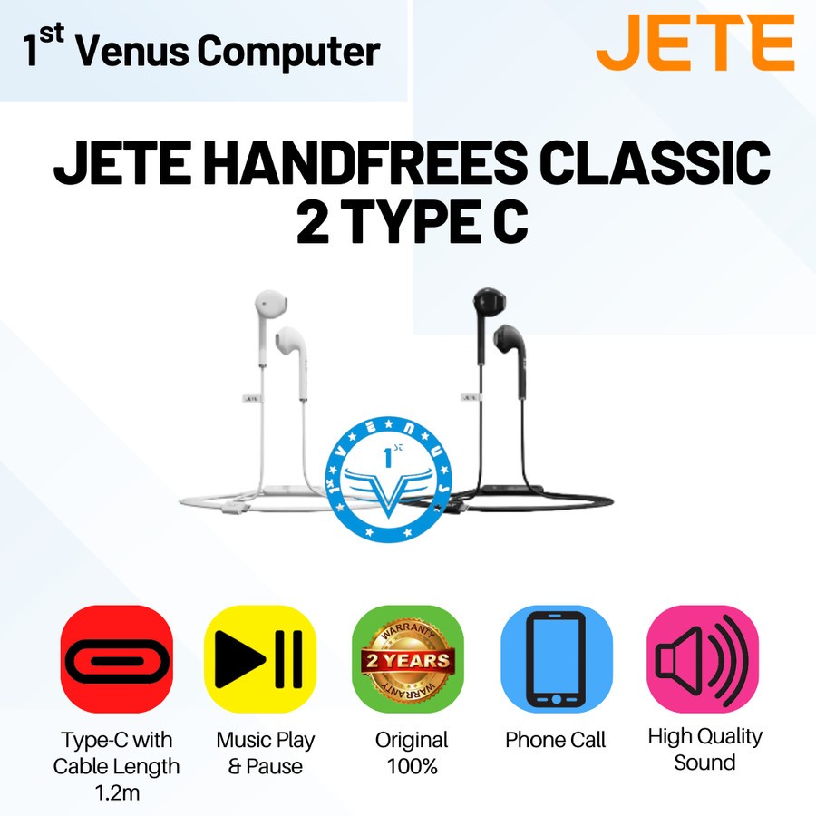 JETE HF CLASSIC 2 TYPE C - HEADSET JETE TYPE C CLASSIC 2