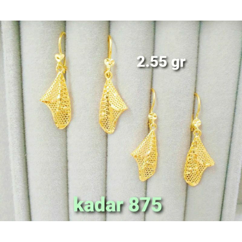 Anting fushion.Emas kadar 875/20k