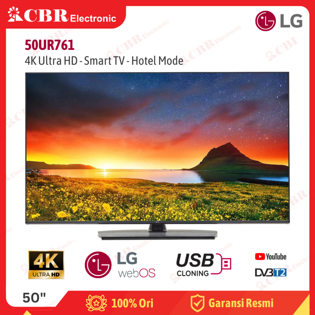 TV LG 50 Inch LED 50UR761 (4K UHD-Hotel Mode-Smart TV)