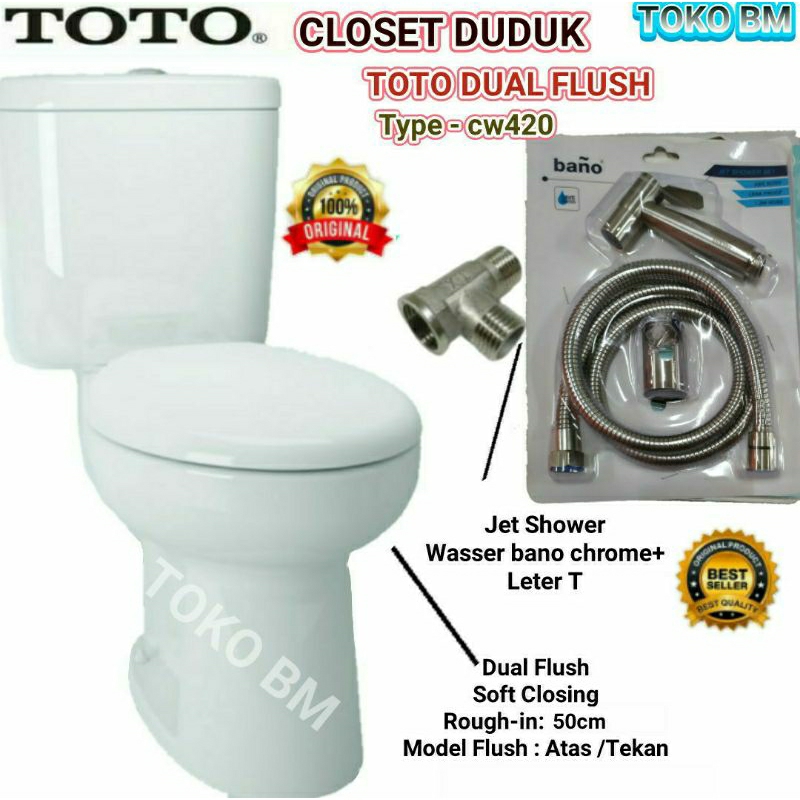 CLOSET DUDUK TOTO CW420J/KLOSET DUDUK/TOILET TOTO CW42J PUTIH