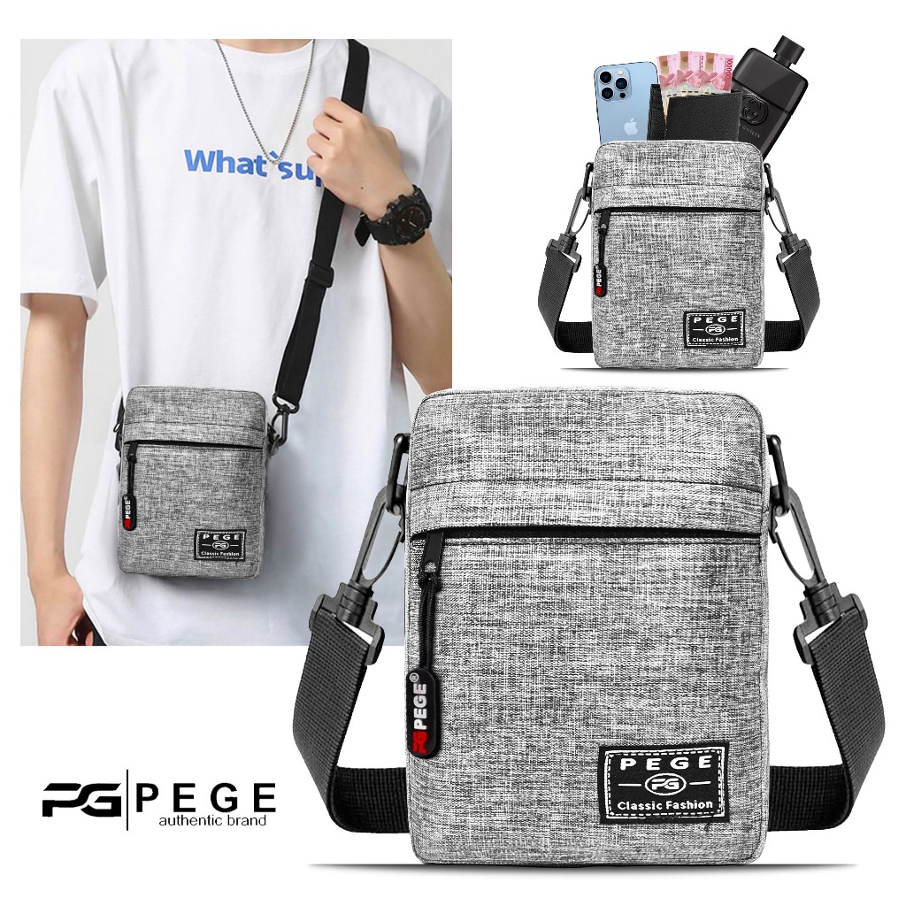 Tas Selempang Bahu PEGE Almer Sling bag Pria Model casual - PG 8939