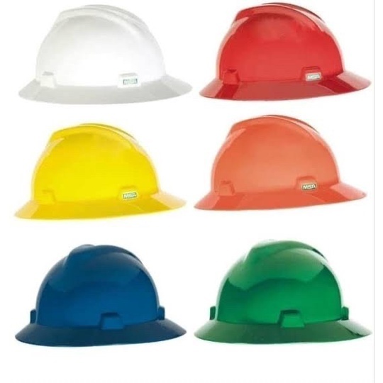 Helm Safety Proyek FullBrim MSA V Gard Fastack Full Brim