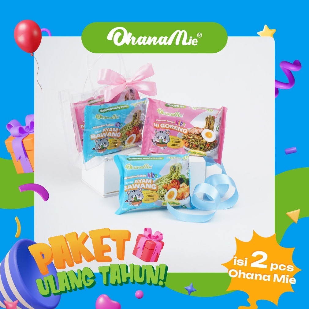 

Paket Ulang Tahun Anak Ohana Mie Sehat Non MSG inc Tas Cantik