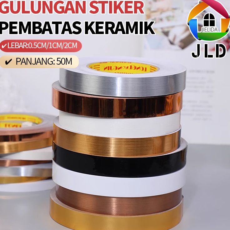 

Ready JieLiDa 50meter gulungan stiker pembatas keramik lebar 0.5cm/1cm/2cm