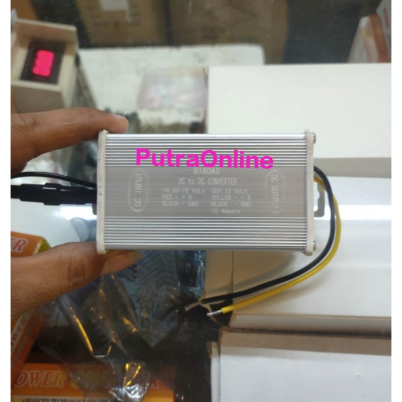 Step Down 10A Merek WINDAX Input DC 30V-72V Output DC 12V Converter DC 10Amper