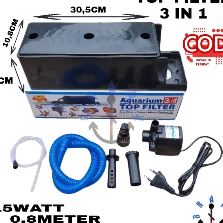Seller Filter Pompa Komplit Top Filter Box Aquarium 3 In 1 Rosston SP 1200 Garansi (BOX LEBIH BESAR)