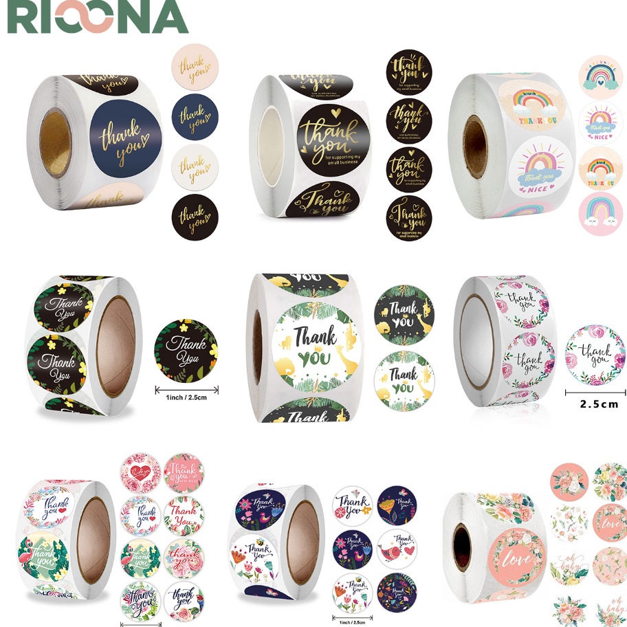 

★★★★★ 500 Pcs Stiker Label Thank You 2.5cm