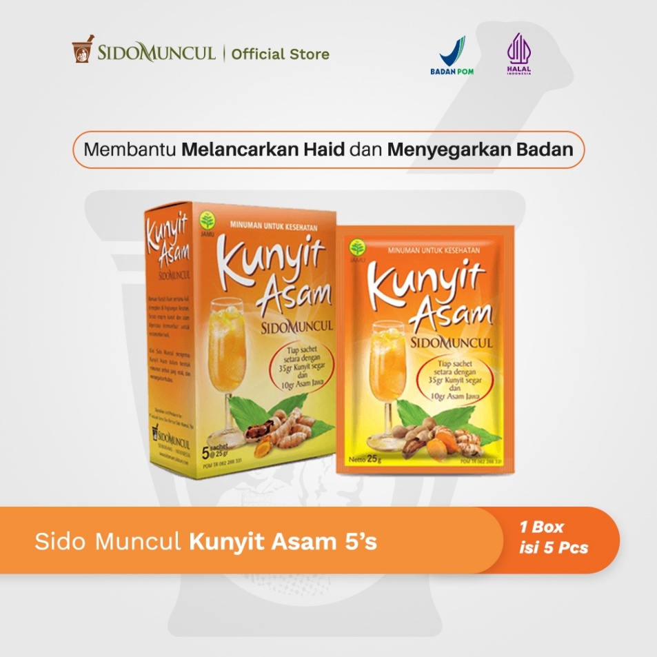 

Grosir Sido Muncul Minuman Kunyit Asam 5's - Membantu Melancarkan Haid Sale