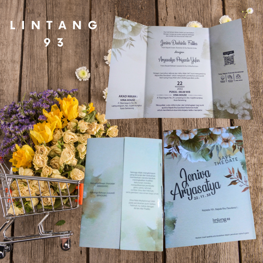 Undangan Pernikahan Murah Blangko Lintang 93 Free Cetak Plastik dan Label