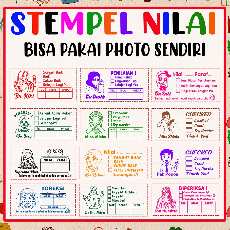 

Terbatas Stempel Nilai Guru / Penilaian Guru / Koreksi / Checked / Reward