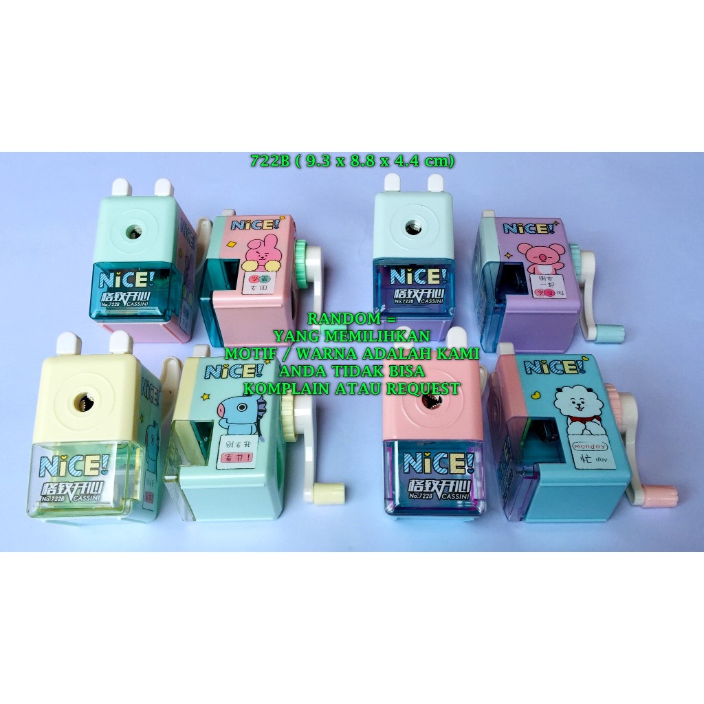

(1 Biji) GROSIR Rautan Meja Karakter 722B / Rautan Meja Fancy / Rautan Putar Mini / Serutan Meja Karakter Lucu / Rautan Meja GXIMP 722B