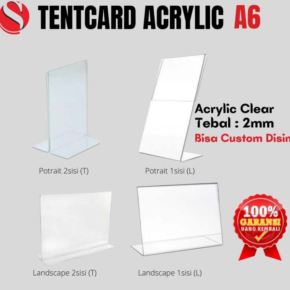 

Seller Akrilik A6 / Tend Card A6 / Tend Card Akrilik A6 / Sign Card A6 / Tend Holder A6