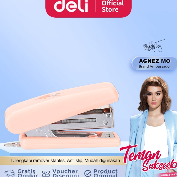 

Model Terkini Deli Stapler Sekolah 10sheets dengan jepretan halus E0222