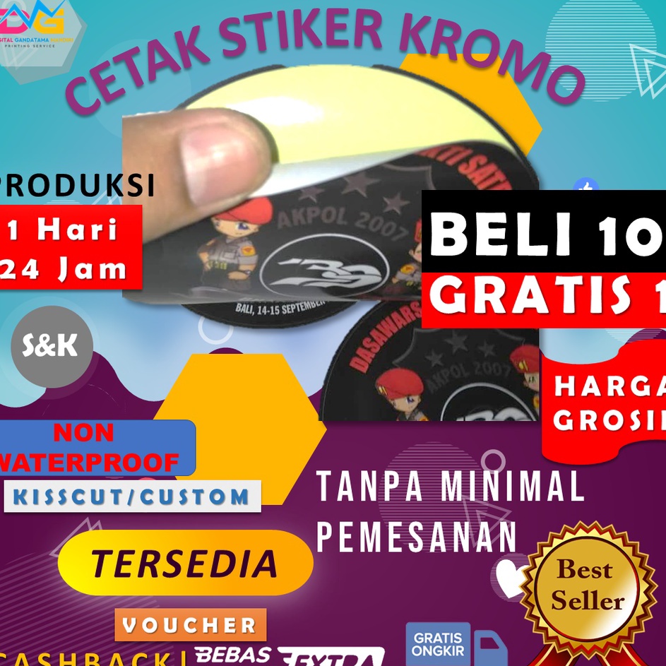 

Best Product CETAK STIKER KROMO A3+ (PRINT + CUT)