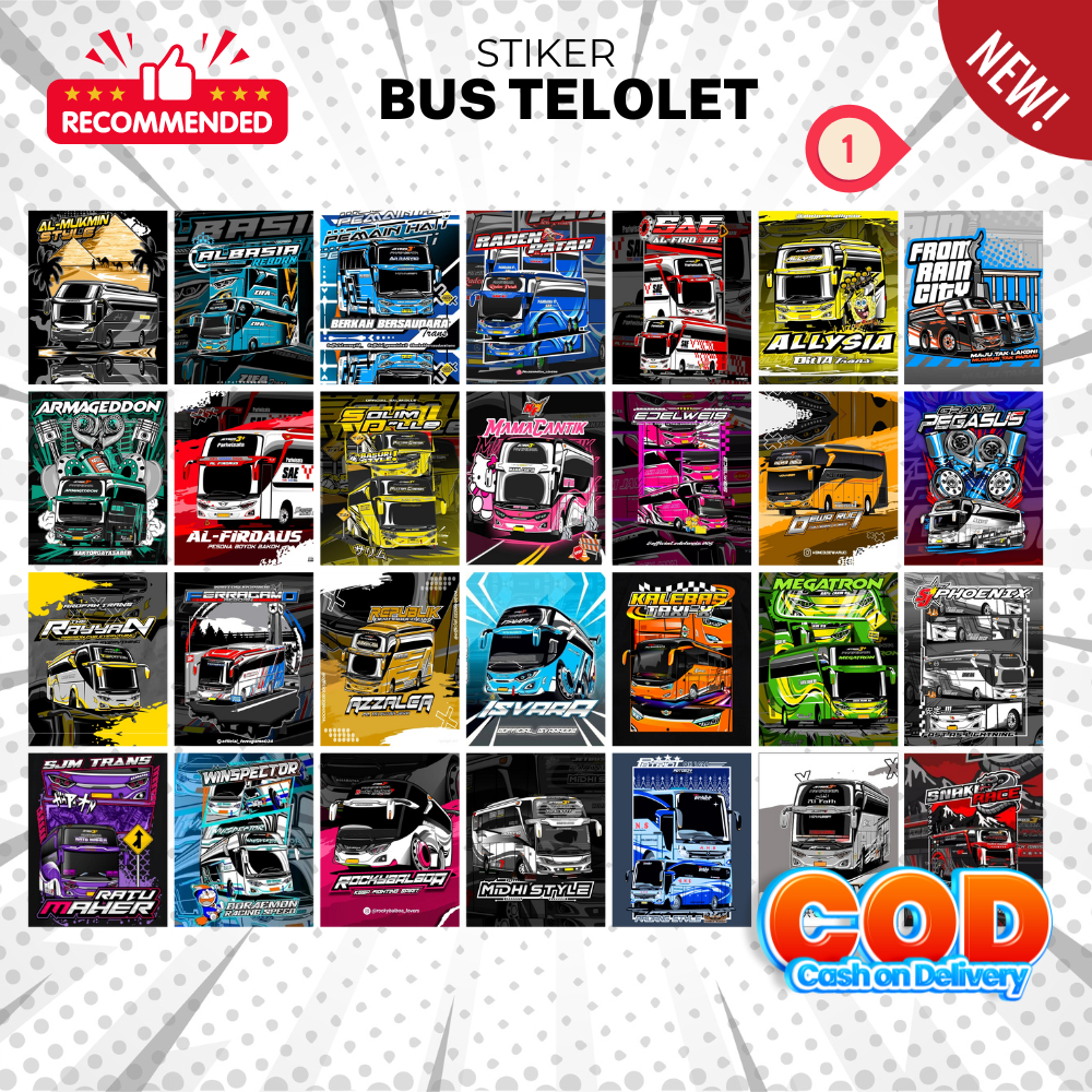 

[NEW] 28 PCS STIKER BUS BASURI | STIKER BUS TELOLET UKURAN 4X5 CM TERMURAH