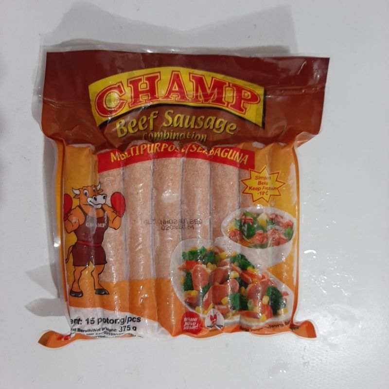 

Sosis Sapi Champ 375g isi 15pcs