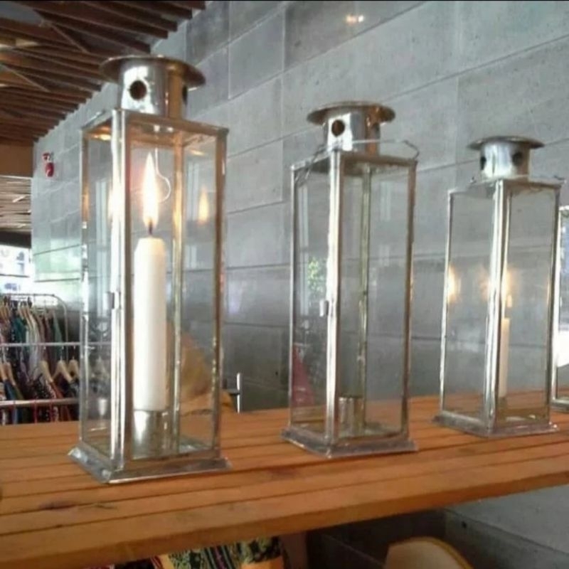 TEMPAT LILIN KACA / LENTERA/ DAMAR  PERLENGKAPAN RUMAH
