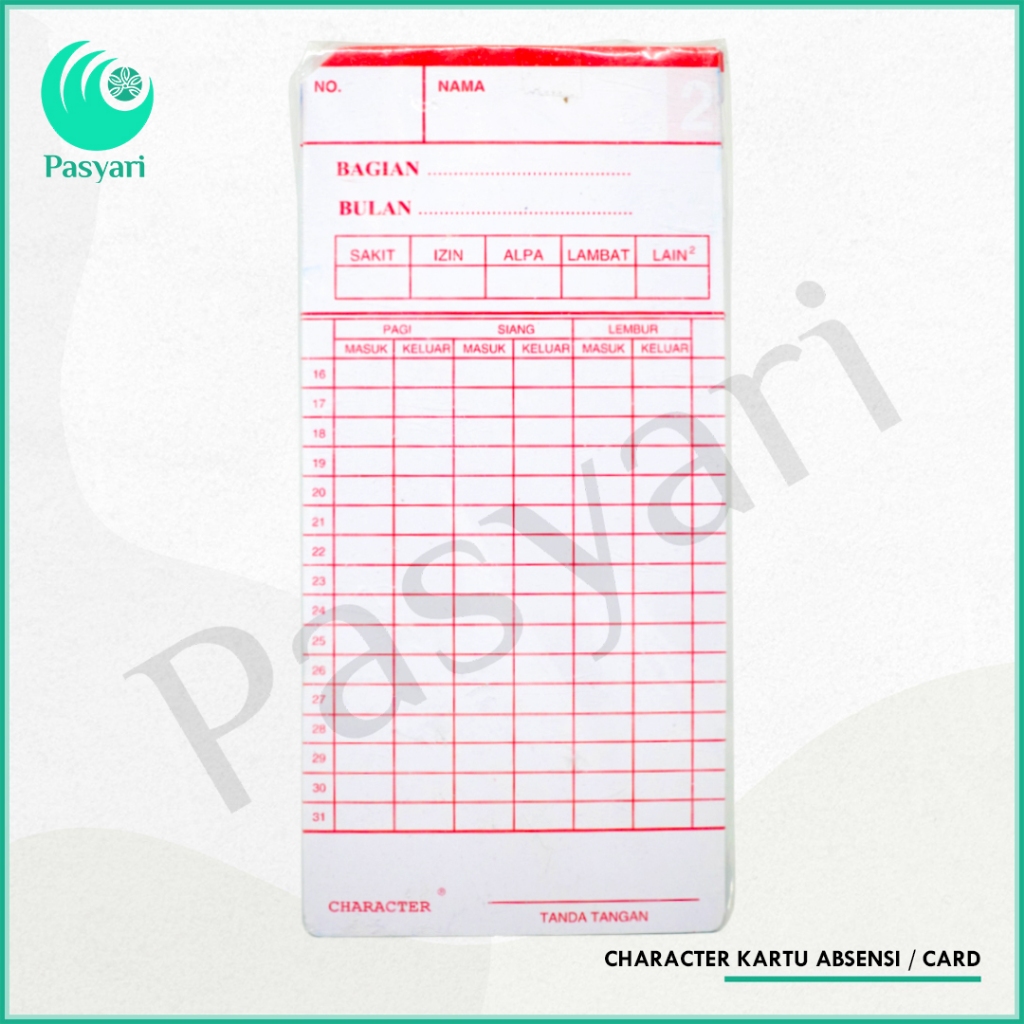 

CHARACTER KARTU ABSENSI / CARD