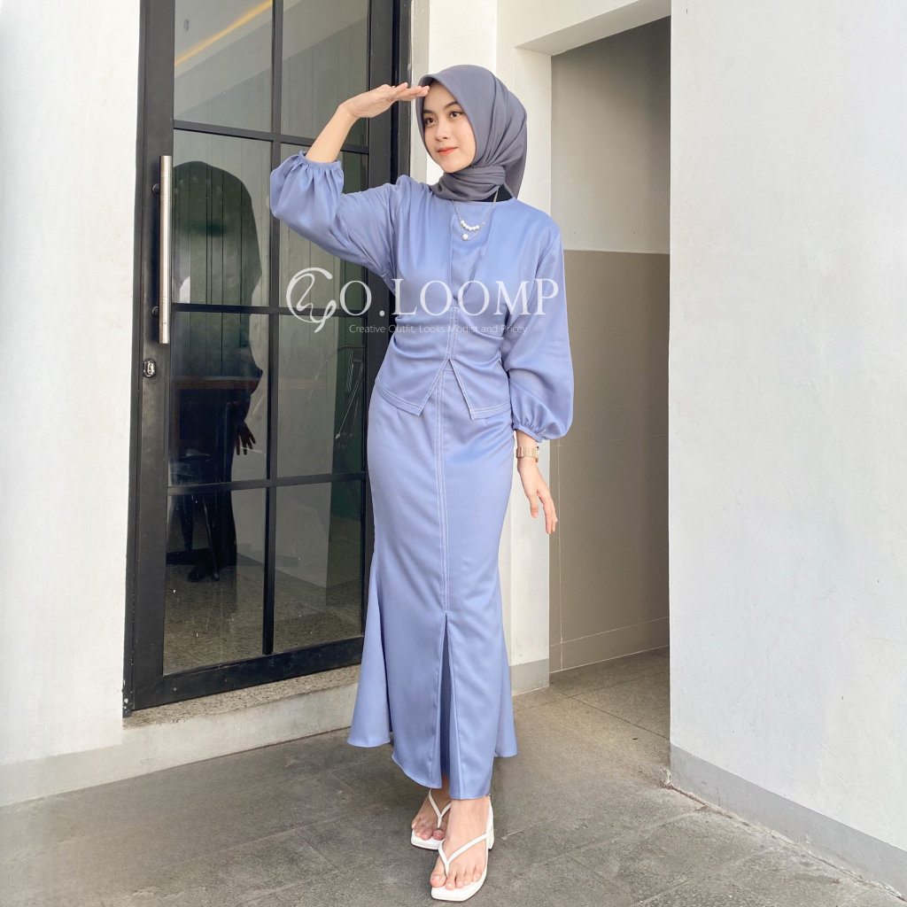 SETELAN WANITA ATASAN ROK DUYUNG KOREAN STYLE CASSIE