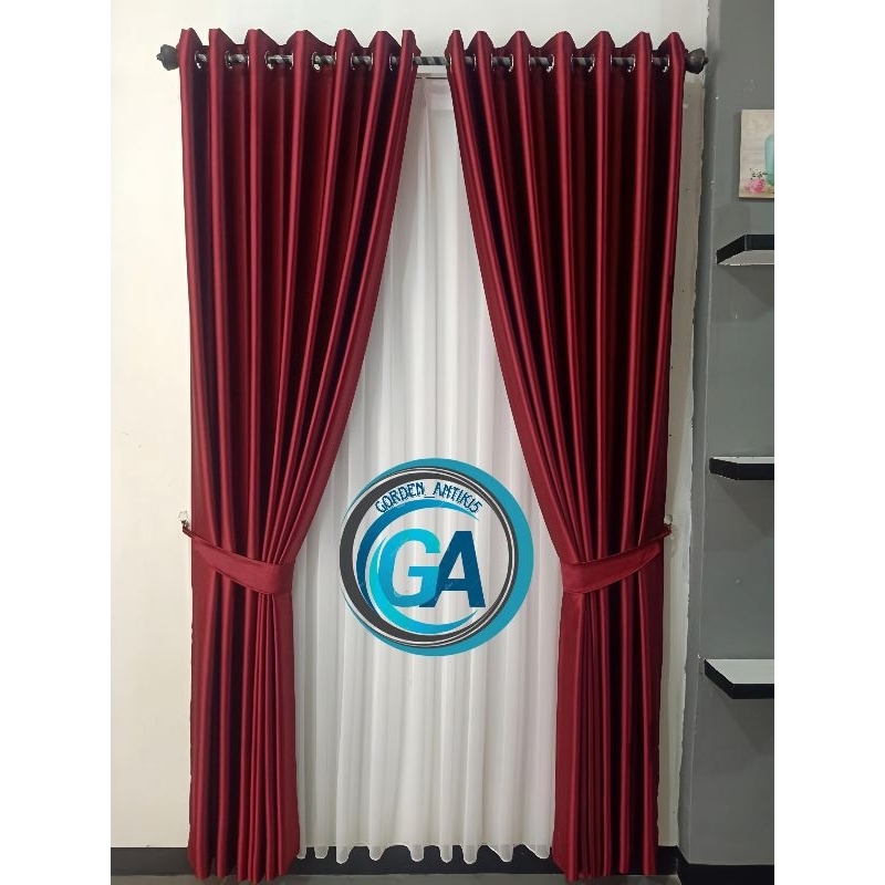 Gorden Blackout Polos Import Merah Maroon SUPER PREMIUM GRADE A - Korden Polos Smokring Silver FREE 