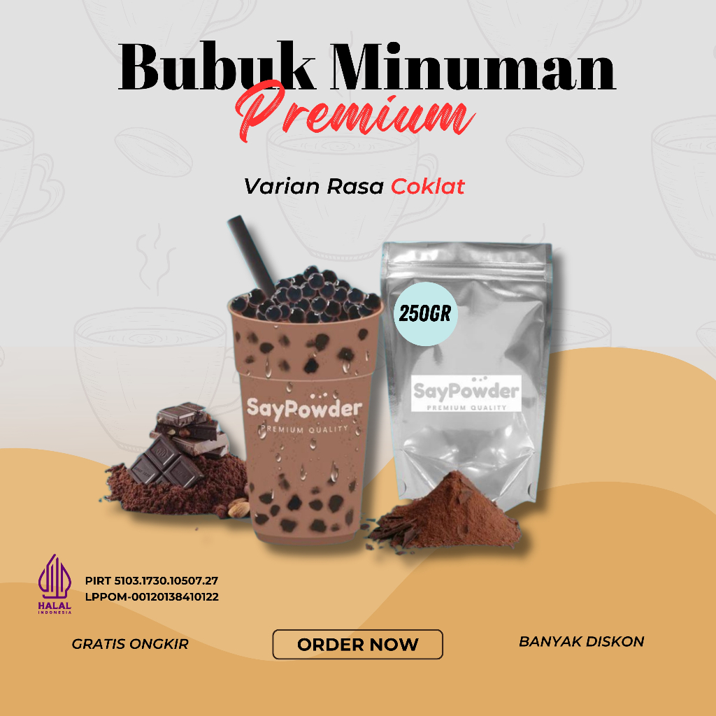 

BUBUK MINUMAN RASA COKLAT 250GR SERBUK MINUMAN ANEKA RASA BUBUK MINUMAN KEKINIAN MINUMAN INSTAN BOBA DRINKS