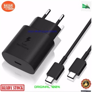 J117 SAMSUNG ORIGINAL 3A ADAPTOR 25 WATT CAS CASAN SUPER FAST CHARGING USB TYPE C TIPE C CHARGER CHA