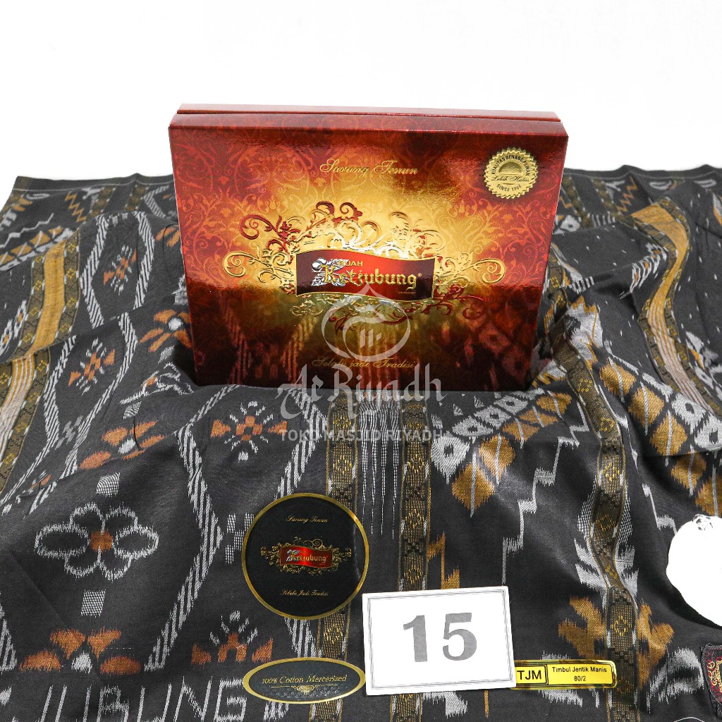 Sarung Ketjubung Gold Motif TJM Timbul Jentik Manis Ketjubung Red Mesres