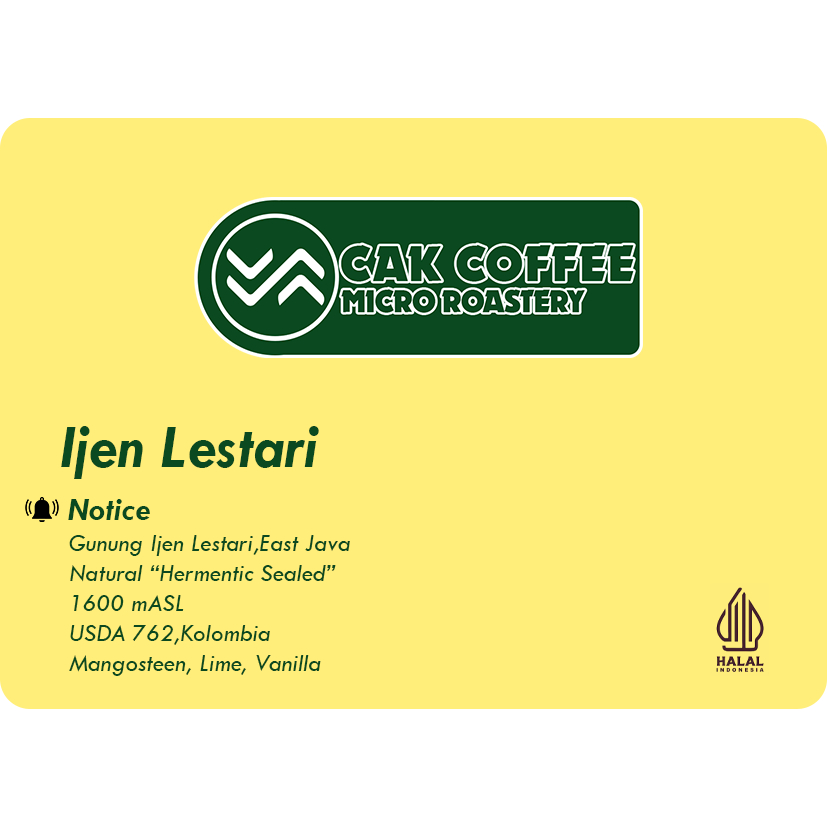 

Biji Kopi Arabika Gunung Ijen Lestari "Natural Hermentic Sealed" - 100 gram