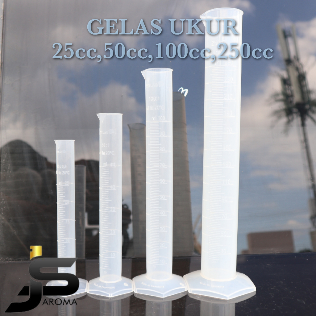 Gelas Ukur Vitlab/Gelas Takar Plastik Ukuran 25cc,50cc,100cc,250cc