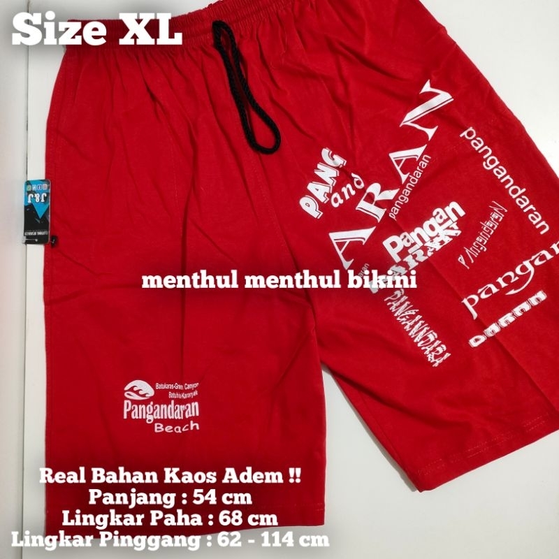 jumbo Size XL Celana Pendek Pria Kolor Santai Bahan Kaos Adem Bigsize kolor pangandaran Menthul