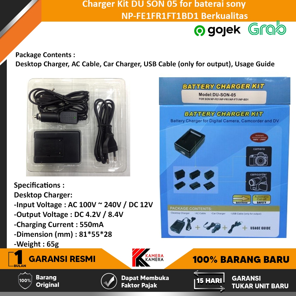 Charger Kit DU SON 05 for baterai sony NP-FE1FR1FT1BD1