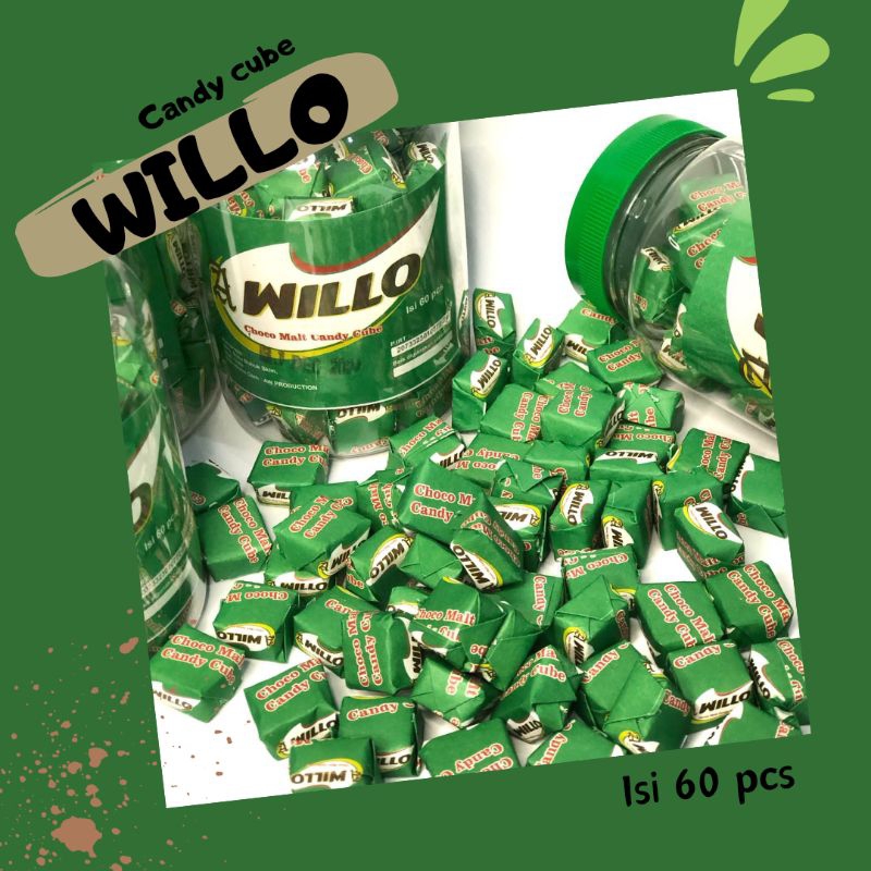 

WILLO Choco Malt Candy Cube isi 60pcs PERMEN VIRAL