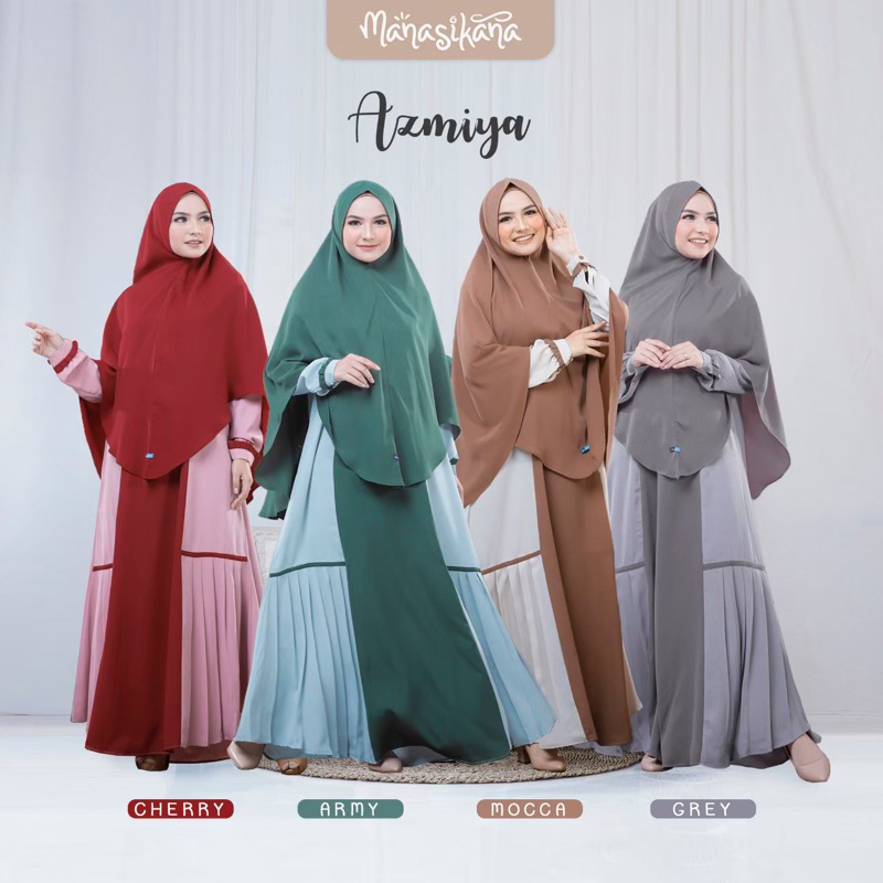 MANASIKANA  CLEARANCE SALE Azmiya Gamis Set Khimar Muslimah Dewasa Couple