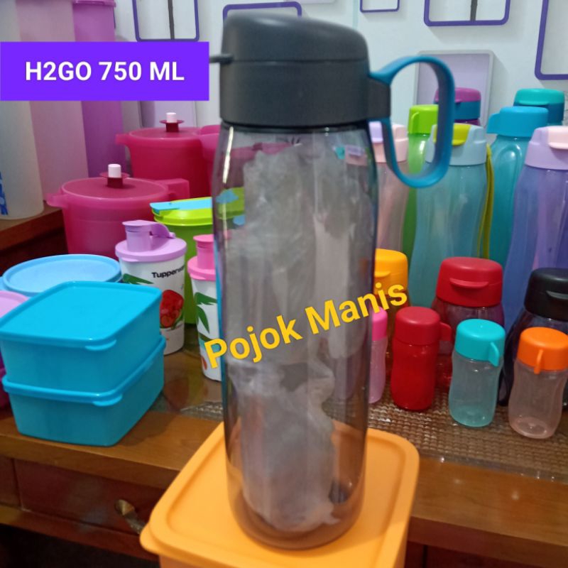 Botol minum extreme h2go 750 ml tupperware hitam lama