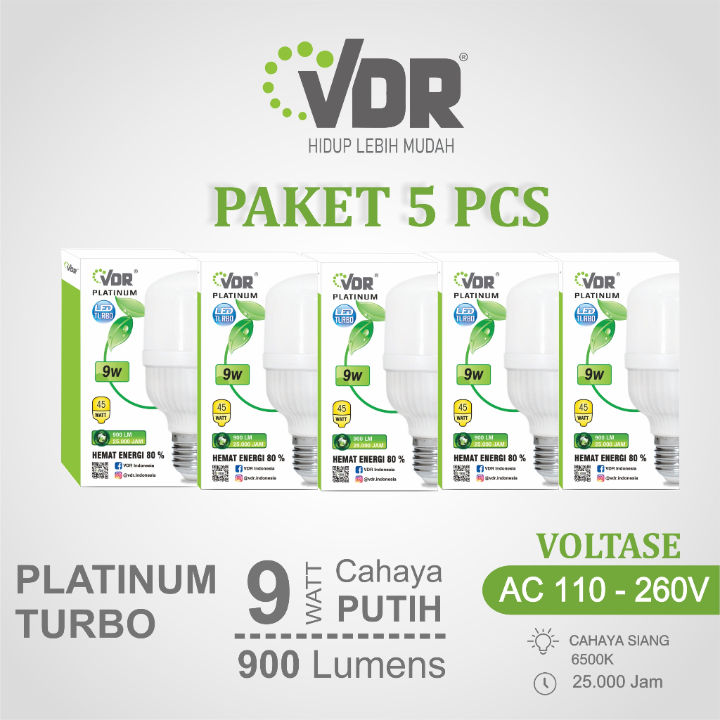 VDR Platinum Turbo - LED Kapsul - 5 watt/ 9 watt/ 13 watt/ 18 watt/ 28 watt/ 38 watt/ 48 watt/ 58 wa
