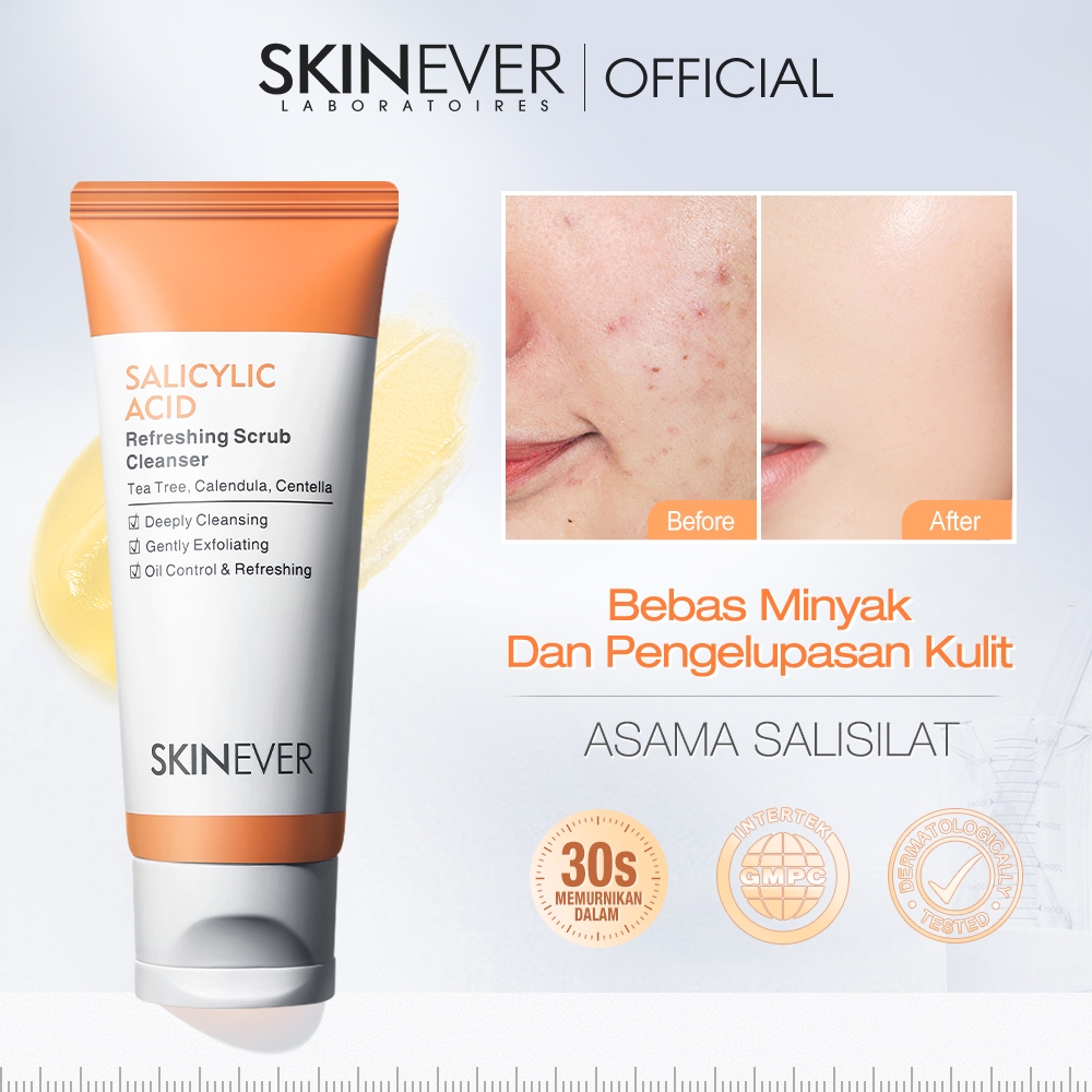 SKINEVER  Pemutih dan Pelembab Facial Wash Cleanser For Sensitive Skin Pembersih Wajah Pencuci Muka Oil Control encerahkan dan Melembabkan Wajah with Ceramide Niacinamide