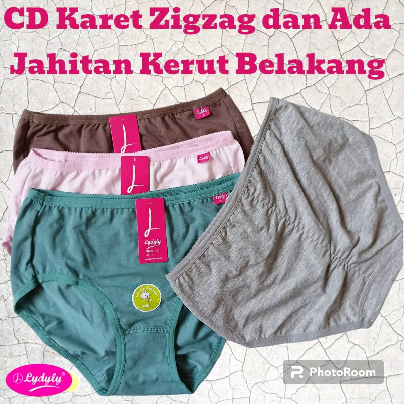 CD LYDYLY L 011 | CD Cewek Maxi Karet Zig-zag Set 3Pcs & 6Pcs | Celana Dalam Wanita | LUCKY JO21