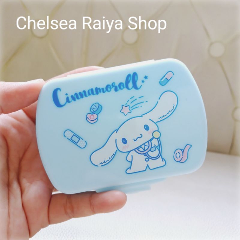 Daiso Sanrio Pill Case Kotak Plastik Tempat Obat Karakter Cinnamoroll Hello Kitty My Melody