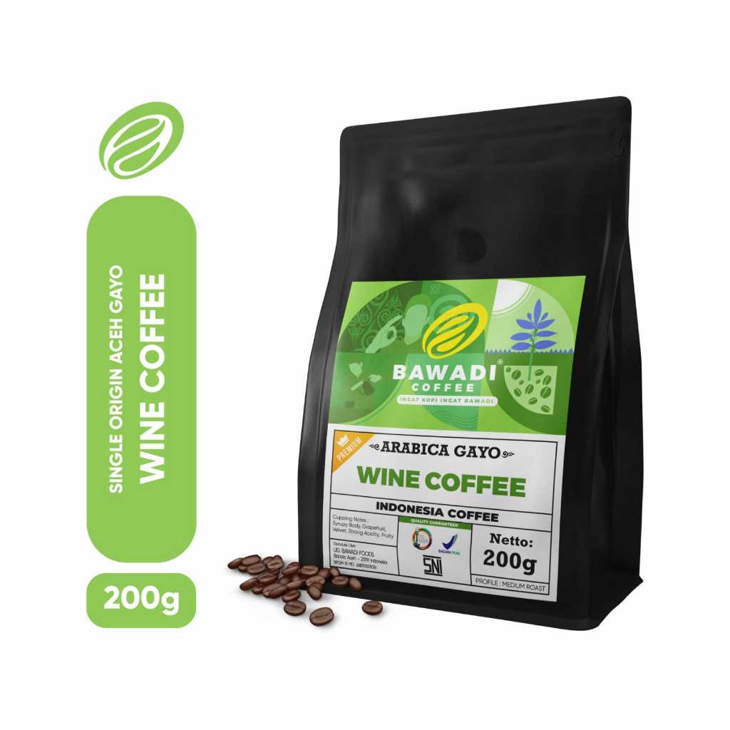 

Kopi Arabica Gayo Winey 200gr Bawadi Coffee - Arabica Gayo Premium - Kopi Aceh