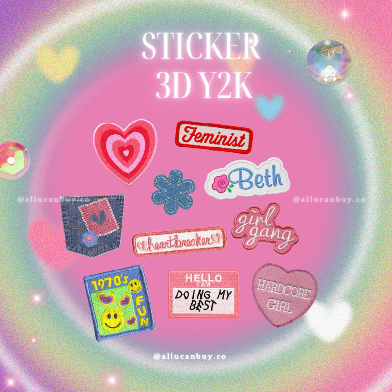 

ALLUCANBUY - STICKER 3D Y2K AESTHETIC