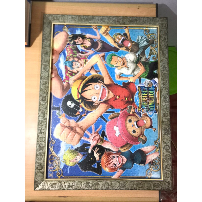 pajangan + bingkai dinding puzzle one piece anime
