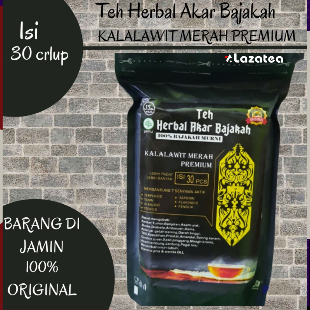 Teh Akar Bajakah Asli Kalimantan Original Teh Akar Bajakah Kalalawit Merah Premium Black Super isi 30 Celup