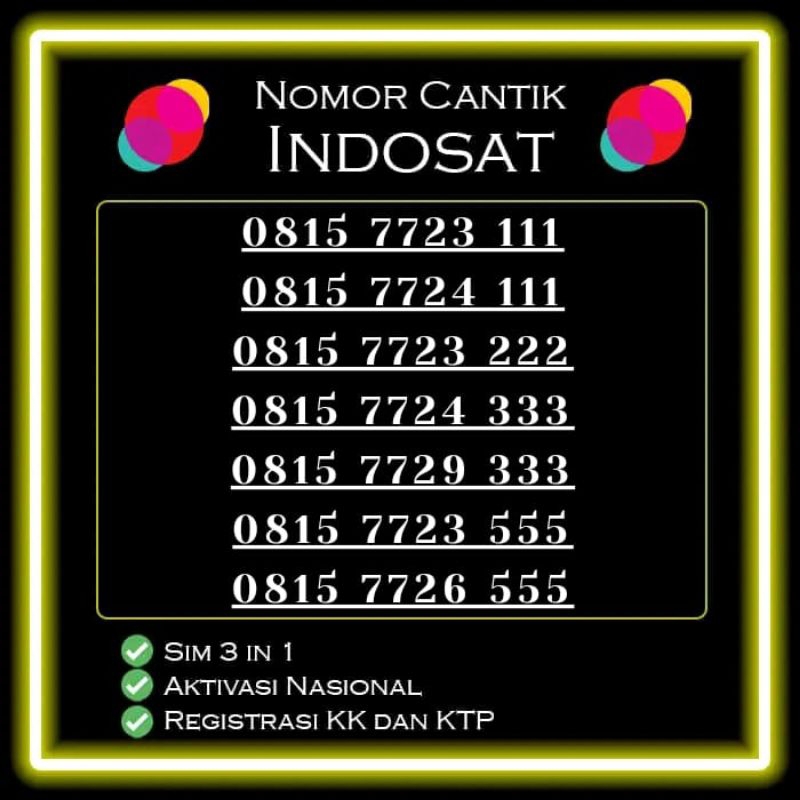 Nomor Cantik Indosat 11 Digit triple